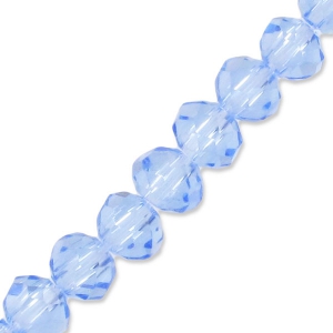 Fire Polished faceted flat round 4.5x3.5 mm Light Sapphire x42cm