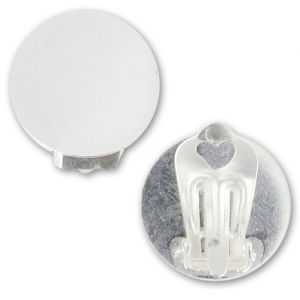 Ear clips with 18mm pad  Silver-colored x2