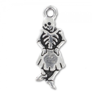 Skeleton charm 27mm Old Silver tone x1