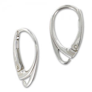 925 Sterling Silver 18 mm leverback earrings x2