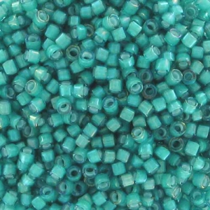 Miyuki Delica 11/0 DB1782 - Teal AB Lined White