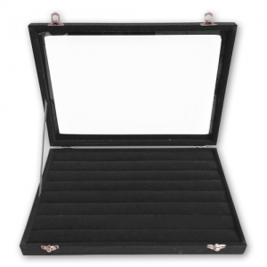 35x24x4.7cm imitation velvet Jewellery Display for rings - Black x1
