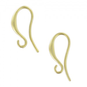 Earwires 15 mm satin fine Gold plated x2