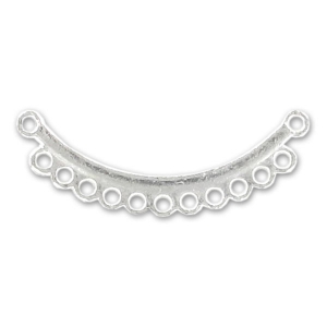 Spacers with 11 rings 36mm Silver tone x6