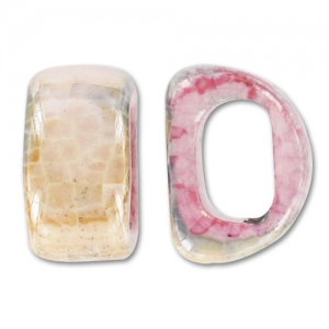 Ceramics slider 18x10mm Iridescent Forest Fuschia x1