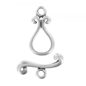 Toggle clasp arabesque 21mm Old silver tone x1