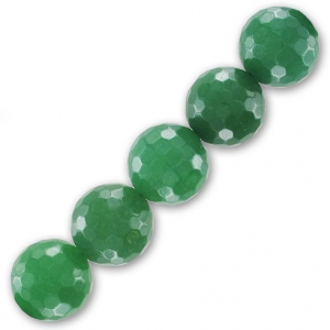 Bead Faceted round bead 14 mm Green Aventurine x1