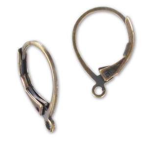 Leverback earrings 15.8mm Bronze tone x2