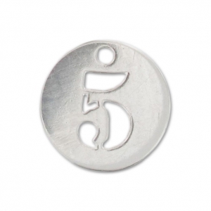 A figure 5 Sterling silver charm 8.5mm x1