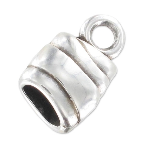 Terminators with stipes for Mini Regaliz 7x4 mm Antique Silver Plating x1