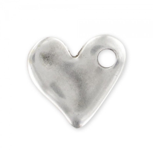 Charm heart 15mm Antique Silver Plating x1