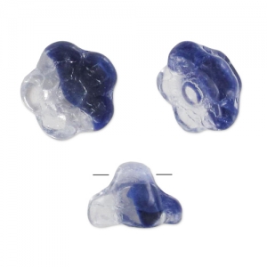 Flower buttons 8 mm Crystal Cobalt x20