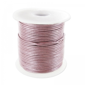 Leather cord 1mm Light Amethyst Métallisé x 25m