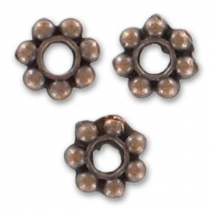 Metal spacer beads 5mm Old copper tone x20