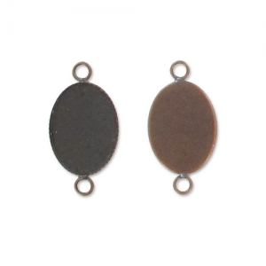 Spacer Econo cabochon setting oval-shaped 18x13mm Old copper ton