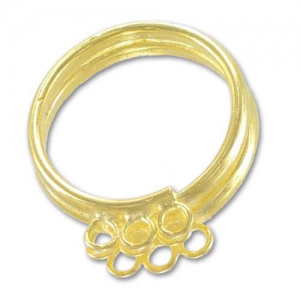 Ring 9 loops Gold tone x1
