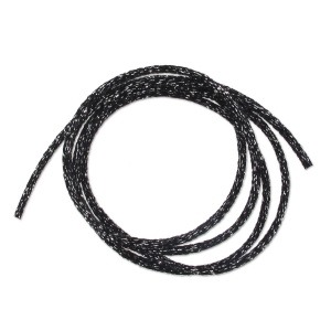 Metallic cord Mokuba 2 mm - Black silver thread x1m