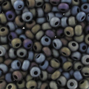 Preciosa Seed beads 9/0 2.5 mm - Jet Mat AB x20g