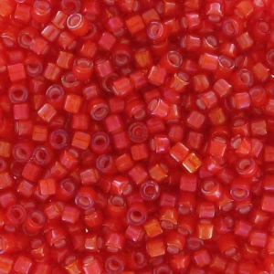 Miyuki Delica 11/0 DB1780 - Flame Red AB Lined White