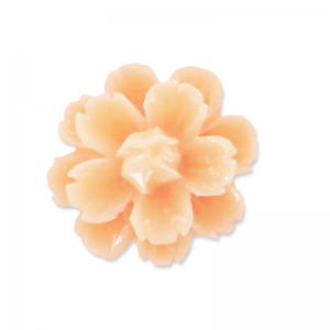 Resin cabochon flower 13mm Rose Peach