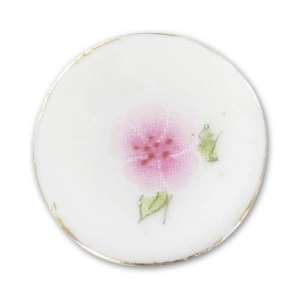 Ceramic saucer 18mm  decorate with pink flowerx1