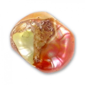 Ceramics bead 8mm Iridescent Sunshine Orange x1