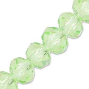 Fire Polished faceted flat round 6x4mm Peridot x40cm