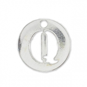 Q letter Sterling silver charm 8.5mm x1