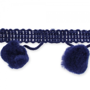 Pompon ribbon 30mm Navy Blue x 1m