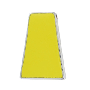 Acrylic trapezium pendant 46x31 mm silver tone/yellow