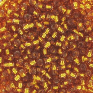 Preciosa Seed beads 11/0 2 mm - Topaz Silver Lined x20g