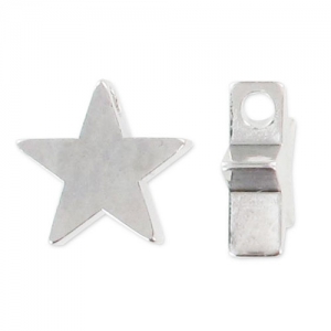 Pendant star 7.5 mm rhodium tone