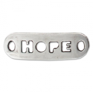 Spacer Hope 2 holes 24x8mm Antique Silver Plating x1