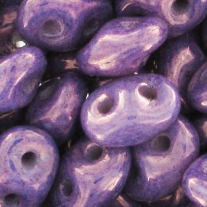 SuperDuo 2.5x5mm Luster Metallic Amethyst Chalk x10g