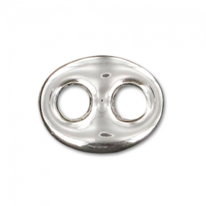 925 Sterling Silver Coffee grain spacer 12x9mm x1