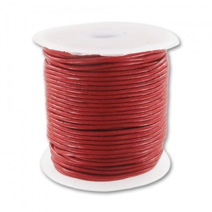 Leather cord 2mm Red x 25m
