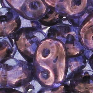 SuperDuo 2.5x5mm Luster Transparent Amethyst x10g