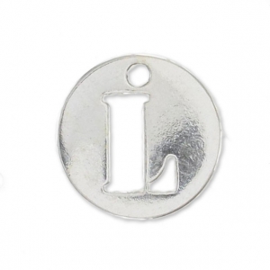 L letter Sterling silver charm 8.5mm x1