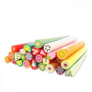 Set of Polymer clay canes 5x50mm Fruits/Vegetables x10