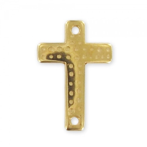 spacer cross 2 holes 22x15mm fine Gold plated x1