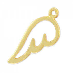 Wing charm 17 mm Fine Gold plated satin x1