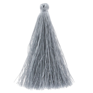 Pompon in silk imitation 63-66 mm Grey x1