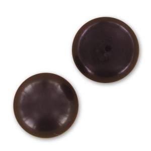 Semi-perforated cabochons 10.5 mm - Dark Grey Irisé freshwater pearls x2