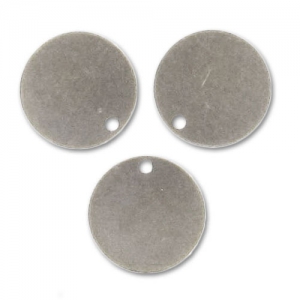 Smooth sequins 10mm Old silver tone x5