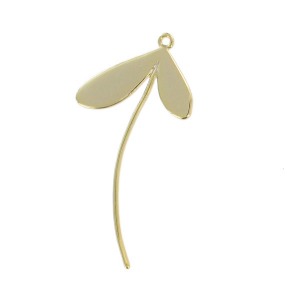 Pendant leaves 40 mm fine gold plated