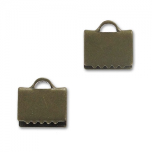 Crimp-end for ribbon 7mm Bronze tone x10