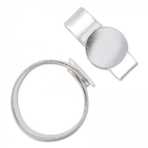 925 Sterling Silver adjustable ring 10mm x1