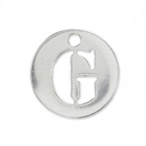 G letter Sterling silver charm 8.5mm x1