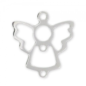 925 Sterling Silver Spacer angel  3 rings 15x14mm x1