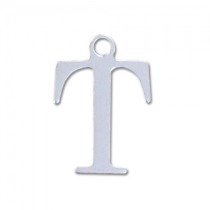 T letter Sterling silver charm 15mm x1